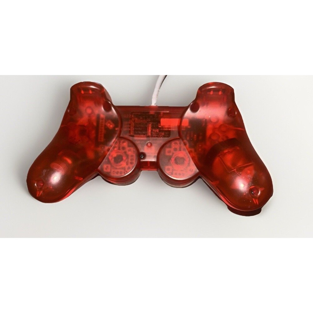 OEM Sony PlayStation 1 PS1 Clear Red DualShock Analog Controller SCPH-110 - Picture 3 of 4